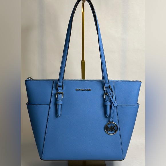 Michael Kors Handbags - NWT Michael Kors Charlotte Blue Saffiano Leather Tote Bag